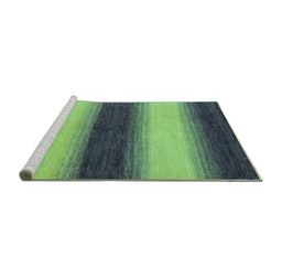 Sideview of Machine Washable Abstract Turquoise Modern Area Rugs, wshabs1342turq
