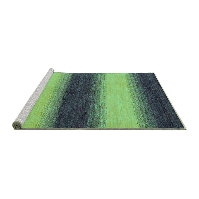 Sideview of Machine Washable Abstract Turquoise Modern Area Rugs, wshabs1342turq
