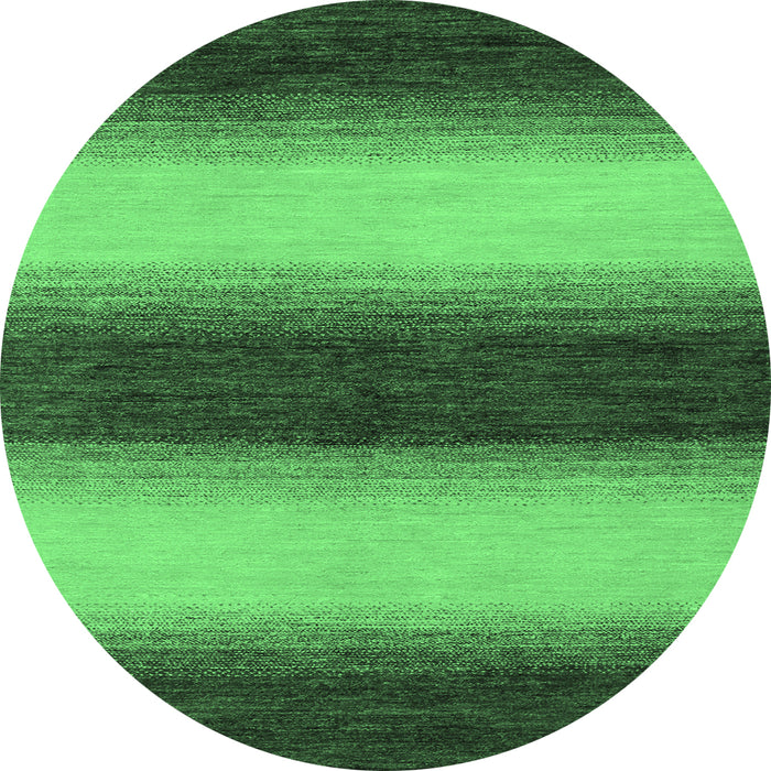 Round Abstract Emerald Green Modern Rug, abs1342emgrn