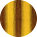 Round Abstract Yellow Modern Rug, abs1342yw