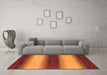 Machine Washable Abstract Orange Modern Area Rugs in a Living Room, wshabs1342org