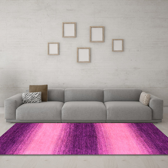 Machine Washable Abstract Pink Modern Rug in a Living Room, wshabs1342pnk