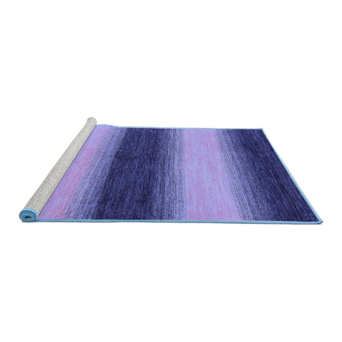 Sideview of Machine Washable Abstract Blue Modern Rug, wshabs1342blu