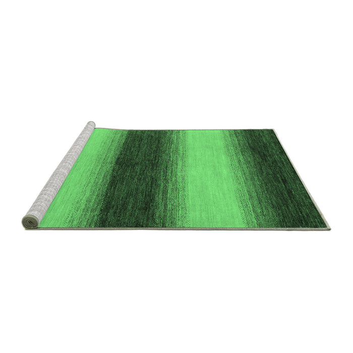Sideview of Machine Washable Abstract Emerald Green Modern Area Rugs, wshabs1342emgrn
