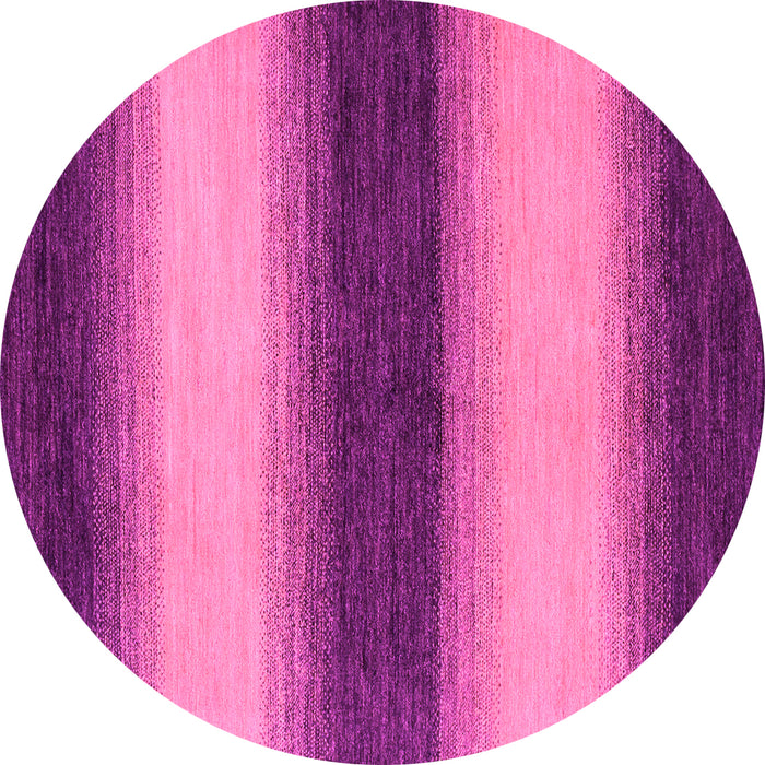 Round Machine Washable Abstract Pink Modern Rug, wshabs1342pnk