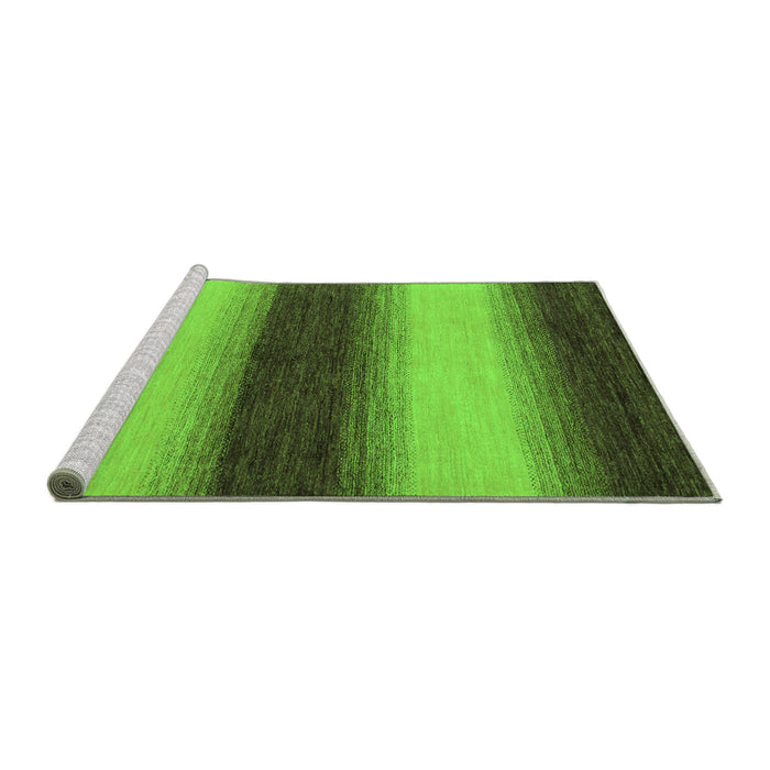 Sideview of Machine Washable Abstract Green Modern Area Rugs, wshabs1342grn