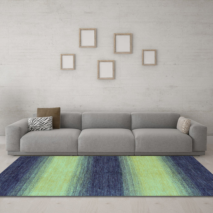 Machine Washable Abstract Light Blue Modern Rug in a Living Room, wshabs1342lblu