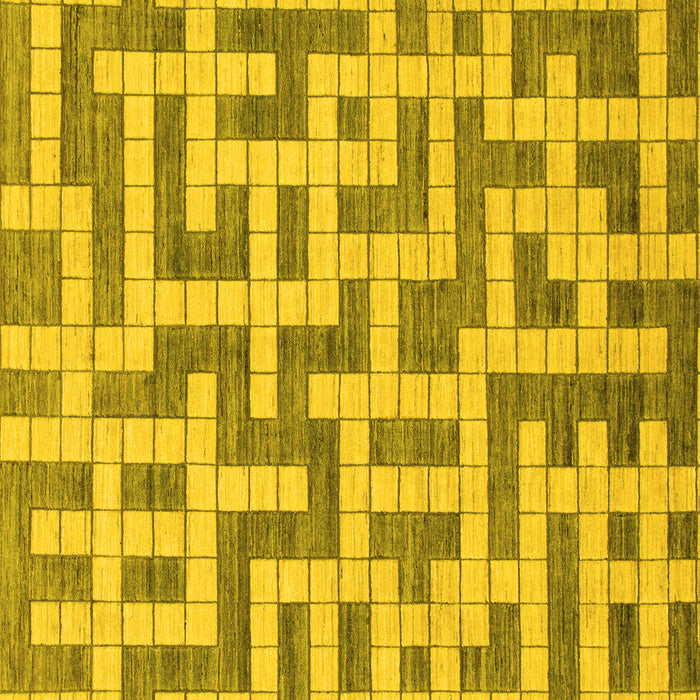 Square Solid Yellow Modern Rug, abs1343yw