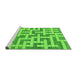 Sideview of Machine Washable Solid Green Modern Area Rugs, wshabs1343grn