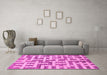 Machine Washable Solid Pink Modern Rug in a Living Room, wshabs1343pnk