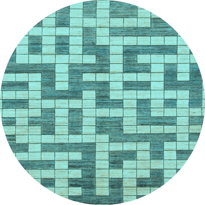 Round Machine Washable Solid Light Blue Modern Rug, wshabs1343lblu
