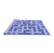 Sideview of Machine Washable Solid Blue Modern Rug, wshabs1343blu