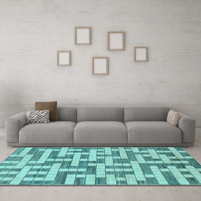 Machine Washable Solid Light Blue Modern Rug in a Living Room, wshabs1343lblu