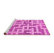 Sideview of Machine Washable Solid Pink Modern Rug, wshabs1343pnk