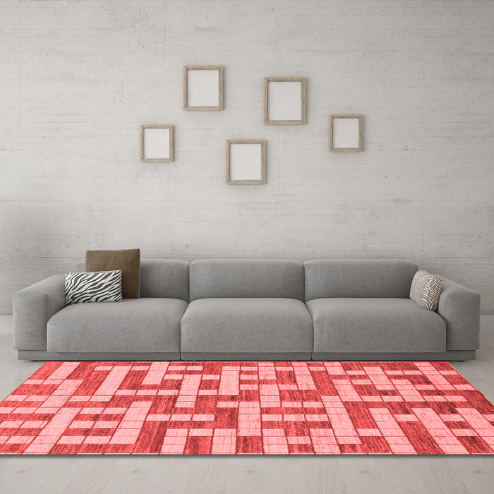 Modern Red Washable Rugs