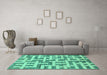 Machine Washable Solid Turquoise Modern Area Rugs in a Living Room,, wshabs1343turq