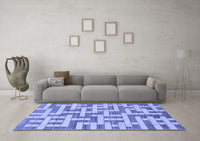 Machine Washable Solid Blue Modern Rug, wshabs1343blu