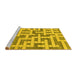 Sideview of Machine Washable Solid Yellow Modern Rug, wshabs1343yw