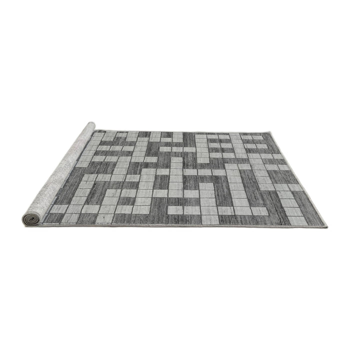 Sideview of Machine Washable Solid Gray Modern Rug, wshabs1343gry