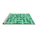 Sideview of Machine Washable Solid Turquoise Modern Area Rugs, wshabs1343turq