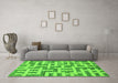 Machine Washable Solid Green Modern Area Rugs in a Living Room,, wshabs1343grn