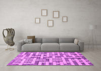 Machine Washable Solid Purple Modern Rug, wshabs1343pur