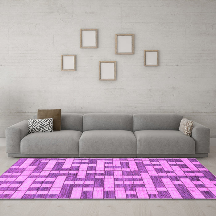 Machine Washable Solid Purple Modern Area Rugs in a Living Room, wshabs1343pur