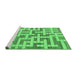 Sideview of Machine Washable Solid Emerald Green Modern Area Rugs, wshabs1343emgrn