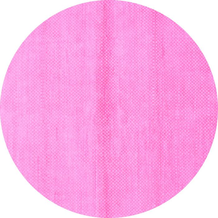 Round Machine Washable Solid Pink Modern Rug, wshabs1344pnk