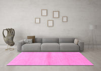 Machine Washable Solid Pink Modern Rug, wshabs1344pnk