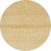 Round Abstract Orange Solid Rug, abs1344