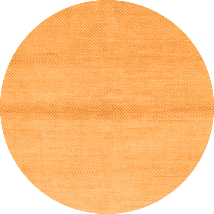 Round Machine Washable Solid Orange Modern Area Rugs, wshabs1344org