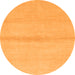 Round Machine Washable Solid Orange Modern Area Rugs, wshabs1344org