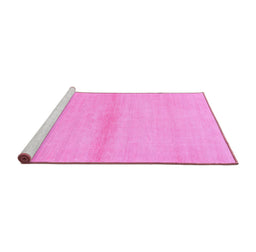 Sideview of Machine Washable Solid Pink Modern Rug, wshabs1344pnk