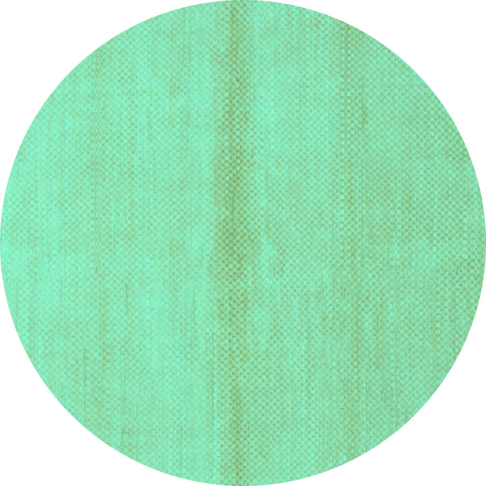 Round Solid Turquoise Modern Rug, abs1344turq