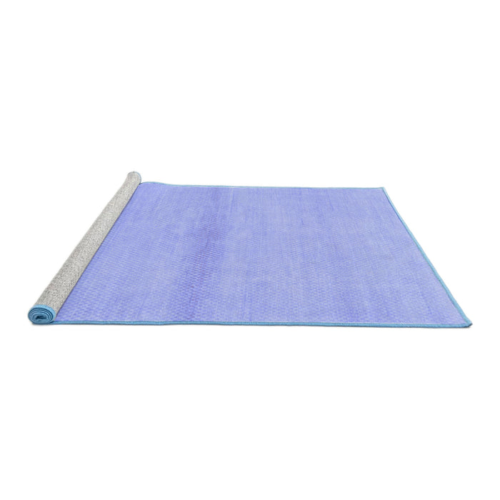 Sideview of Machine Washable Solid Blue Modern Rug, wshabs1344blu
