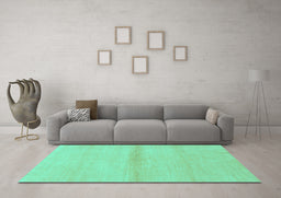 Machine Washable Solid Turquoise Modern Area Rugs in a Living Room,, wshabs1344turq