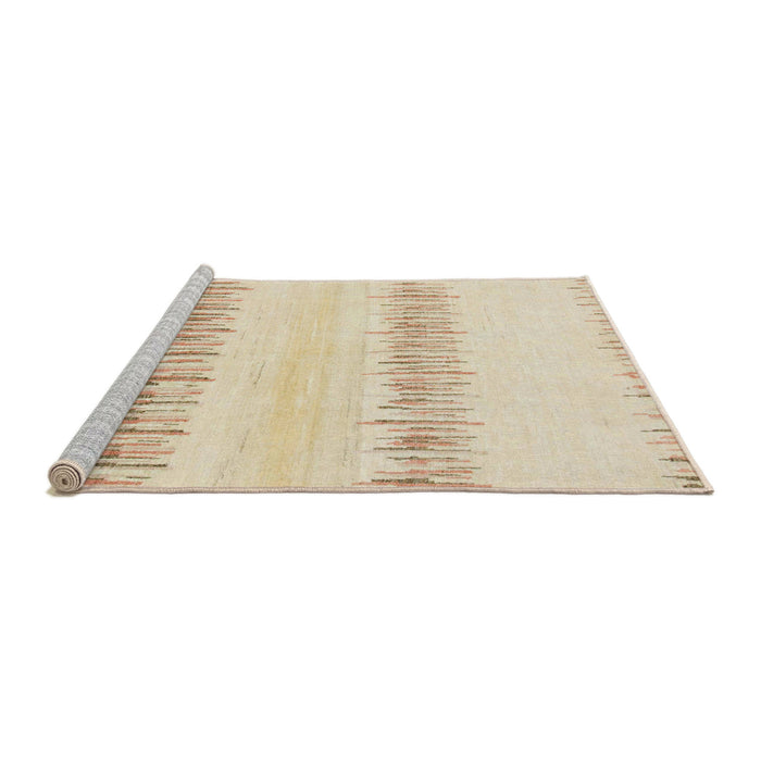 Sideview of Machine Washable Abstract Yellow Rug, wshabs1345