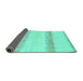 Sideview of Solid Turquoise Modern Rug, abs1345turq