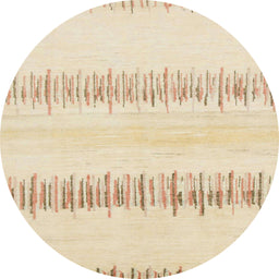 Round Abstract Yellow Solid Rug, abs1345