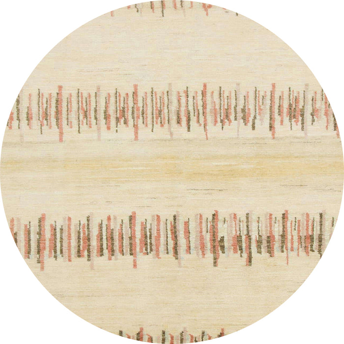 Round Abstract Yellow Solid Rug, abs1345