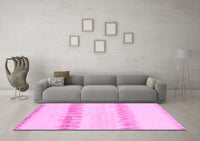 Machine Washable Solid Pink Modern Rug, wshabs1345pnk