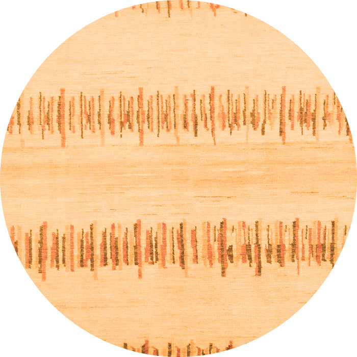 Round Machine Washable Solid Orange Modern Area Rugs, wshabs1345org