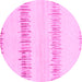 Round Machine Washable Solid Pink Modern Rug, wshabs1345pnk