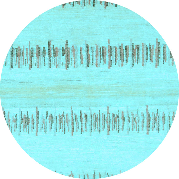 Round Machine Washable Solid Light Blue Modern Rug, wshabs1345lblu