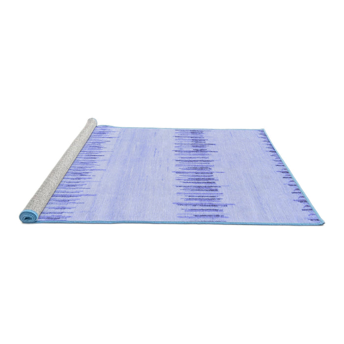 Sideview of Machine Washable Solid Blue Modern Rug, wshabs1345blu