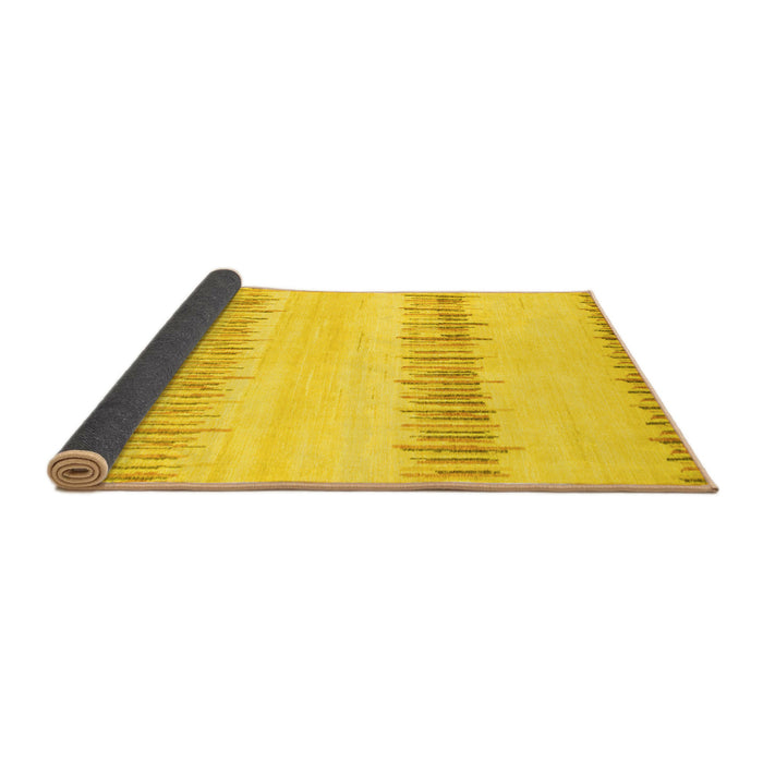 Sideview of Solid Yellow Modern Rug, abs1345yw