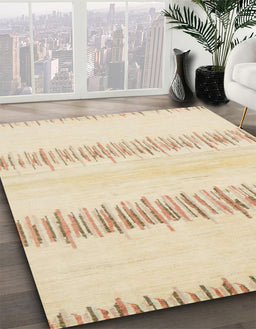 Machine Washable Abstract Yellow Rug in a Family Room, wshabs1345
