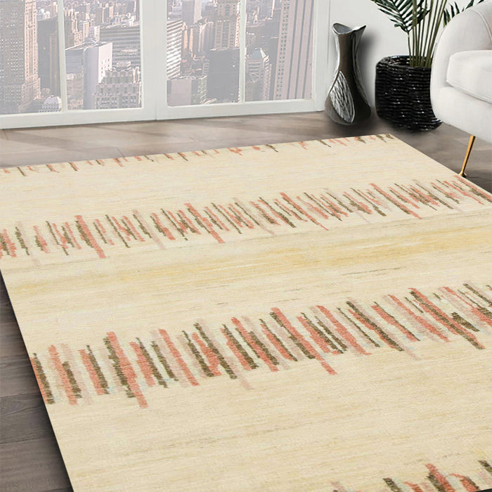 Machine Washable Abstract Yellow Rug in a Family Room, wshabs1345