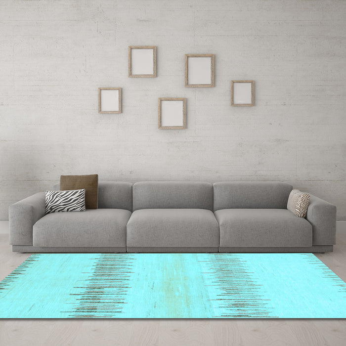 Machine Washable Solid Light Blue Modern Rug in a Living Room, wshabs1345lblu